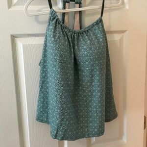 Teal black tankini top